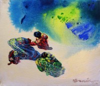 Hussain Chandio, 12 x 14 Inch, Acrylic on Canvas, Figurative Painting-AC-HC-174
